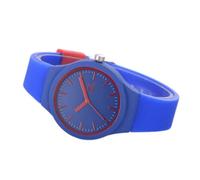 Watches Strap Solid Women Ladies Casual Wristwatch Silicon Clock Pattern Fashion Women's Watch Wristwatch with Second Hand (Blue, One Size)