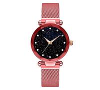 Watches Watch Band Luxury Quartz Sky Wristwatch Women Sta-rry Diamond Women's Watch Mens Sports Watches (Red, One Size)