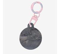 Watchful Black Bald Eagle Print Round Acrylic Pet Tag, Dog Neck Pendant Tags for Pets Circular Dog Cat Collar Name Tags