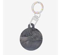 Watchful Black Bald Eagle Print Round Acrylic Pet Tag, Dog Neck Pendant Tags for Pets Circular Dog Cat Collar Name Tags