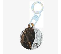 Watchful Black Juvenile Eagle Print Round Acrylic Pet Tag, Dog Neck Pendant Tags for Pets Circular Dog Cat Collar Name Tags