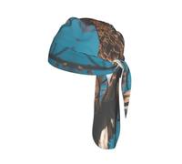 Watchful Chestnut Eagle Printed Mesh Cycling Cap Cap, Quick Dry Do Rag Helmet Liner for Outdoor Sports Fitness