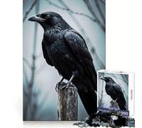 Watchful Crow on Wooden Jigsaw Puzzles for Adults1000 Pieces Brain Stimulation Mind Calming Fun Premium Cut Lovely Gift (38x52cm)