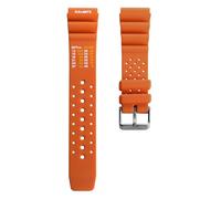 WatchGecko Abyss PU Rubber ProDive Watch Strap, NDL [Orange, 22mm]