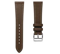 WatchGecko Brixham Genuine Leather Watch Strap - Perfect for Slim Dress Watches - Vibrant Colours - Contemporary Design - Quick-Release Spring Bars for Easy Strap Changes (Epsom Brown, 22mm)