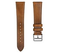 WatchGecko Brixham Genuine Leather Watch Strap - Perfect for Slim Dress Watches - Vibrant Colours - Contemporary Design - Quick-Release Spring Bars for Easy Strap Changes. Tan Brown, 22 mm