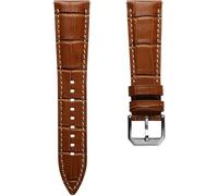 WatchGecko Carolina Gator Leather Watch Strap, Light Brown, 22mm