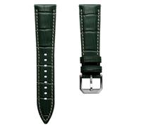 WatchGecko Carolina Gator Print Genuine Leather Watch Strap [Dark Green, 22mm]