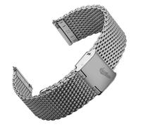 WatchGecko Classic Mesh Watch Strap, 21mm, Polished Finish. Men's Replacement Stainless Steel Band. Quick Release Spring Bars for Easy Changes
