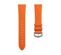 WatchGecko Pulse FKM Rubber Watch Strap, Soft and Durable with Stainless Steel Buckle, Waterproof, Ember Orange, 14mm