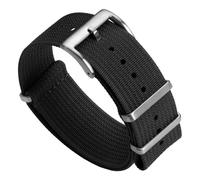 WatchGecko Ridge Military Nylon Watch Strap. Black 18mm. Rugged, Quick-Drying and Secure Replacement Wristwatch Strap for Outdoor Activities.