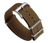 WatchGecko Ridge Military Nylon Watch Strap. Brown 18mm. Rugged, Quick-Drying and Secure Replacement Wristwatch Strap for Outdoor Activities.