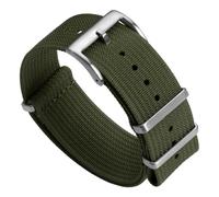 WatchGecko Ridge Military Nylon Watch Strap. Green 21mm. Rugged, Quick-Drying and Secure Replacement Wristwatch Strap for Outdoor Activities.