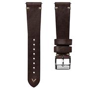 WatchGecko Simple Handmade Leather Watch Strap, Chocolate Brown, 19mm