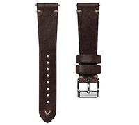 WatchGecko Simple Handmade Leather Watch Strap, Chocolate Brown, 21mm