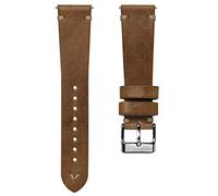 WatchGecko Simple Handmade Leather Watch Strap, Light Brown, 21mm