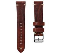 WatchGecko Simple Handmade Leather Watch Strap, Reddish Brown, 22mm