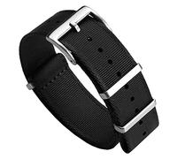 WatchGecko Swiss Quality Signature Military Nylon Watch Strap - 18mm, 19mm, 20mm, 21mm, 22mm (Black, 20mm)