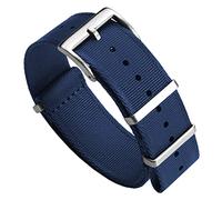 WatchGecko Swiss Quality Signature Military Nylon Watch Strap. Nylon Mens Replacement Watch Band. Rugged, Quick-Drying and Secure Wristwatch Strap for Outdoor Activities. Blue, 21 mm