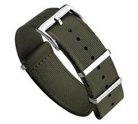 WatchGecko Swiss Quality Signature Military Nylon Watch Strap. Nylon Mens Replacement Watch Band. Rugged, Quick-Drying and Secure Wristwatch Strap for Outdoor Activities. Green, 19 mm