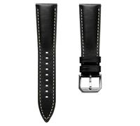 WatchGecko Tenby Classic Padded Genuine Leather QR Watch Strap [Black, 22mm]