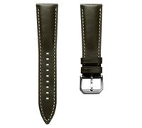 WatchGecko Tenby Classic Padded Genuine Leather QR Watch Strap [Green, 20mm]