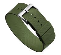 WatchGecko TidalPass British Military FKM Rubber Watch Strap, Waterproof Men's Watch Band, Versatile And Stylish, Wear 2 Ways, Green, 20mm
