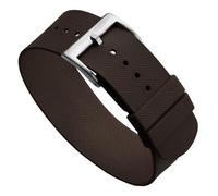 WatchGecko TidalPass British Military FKM Rubber Watch Strap, Waterproof Men's Watch Band, Versatile And Stylish, Wear 2 Ways, Brown, 21mm