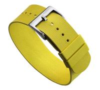 WatchGecko TidalPass British Military FKM Rubber Watch Strap, Waterproof Men's Watch Band, Versatile And Stylish, Wear 2 Ways, Yellow, 20mm