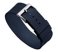 WatchGecko TidalPass British Military FKM Rubber Watch Strap, Waterproof Men's Watch Band, Versatile And Stylish, Wear 2 Ways, Blue, 22mm