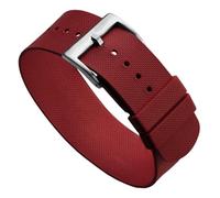 WatchGecko TidalPass British Military FKM Rubber Watch Strap, Waterproof Men's Watch Band, Versatile And Stylish, Wear 2 Ways, Burgundy, 21mm