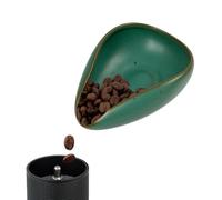 watchget Coffee Beans Dosing Cup Coffee Dosing Tray Ceramic Dose Vessel Loose Leaf Tea Vessel Single Dose Measuring Tray, Dark Green