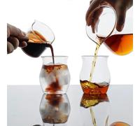 watchget Espresso Cup 5oz/150ml Single Wall Espresso Shot Glass for Specialty Coffee, Cold Brew, Espresso & Wine - Enhances Aroma Borosilicate Glass Cappuccino Sense Cup Drinking Mug, Clear