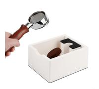 watchget Espresso Knock Box, Coffee Ground Knock Box, Dual Function Storage and Tamping Tool with Non-Slip Base, Made of Durable ABS Plastic, Perfect for Baristas and Coffee Enthusiasts, White