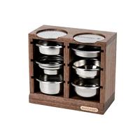 watchget Horizontal Espresso Portafilter Filter Basket Holder Rack - Wooden Precision Basket Storage Stand for 58mm Espresso Machines and 58mm Coffee Puck Screens