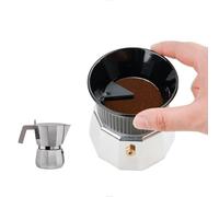 watchget Moka Pot Dosing Funnel, 54mm Moka Pot Dosing Ring and Coffee Distributor for Moka Express 3Cups, Plastic Coffee Distributor for Moka Coffee Makers, Black