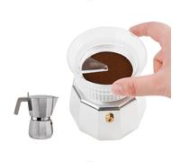 watchget Moka Pot Dosing Funnel, Stovetop Espresso Coffee Maker Distribution Tool Italian Coffee Maker Dosing Ring For Moka Express 6 Cups, Transparent