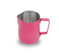 watchget Stainless Steel Milk Frothing Pitcher 12oz/350ml - Espresso Steaming Pitcher for Cappuccino, Latte Art, Coffee Machine Accessories Milk Jug Coffee Frother Cup, Rose Red
