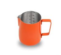 watchget Stainless Steel Milk Frothing Pitcher 12oz/350ml - Espresso Steaming Pitcher for Cappuccino, Latte Art, Coffee Machine Accessories Milk Jug Coffee Frother Cup, Orange