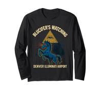 Watching Airport Denver Blue Mustang Dia Colorado Long Sleeve T-Shirt