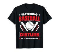 Watching Baseball Disturb at Your Own Risk Funny T-Shirt