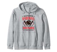 Watching Baseball Disturb At Your Own Risk Funny Zip Hoodie