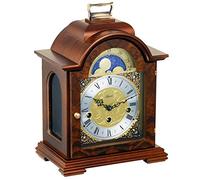 Watching Clocks Arthur Cameron - Hermle Debden Walnut Wesminster Chime Mechanical Mantel Clock & Desk Clock - Vintage Decor, Gift for Antique Lovers - 30 x 21 x 14 cm