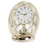 Watching Clocks Rhythm Gold Oval Mantel Clock - Shooting Star Pendulum