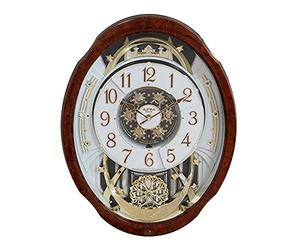 Watching clocks Rhythm Piano Wood Finish Large Magic Motion Musical Wall Clock