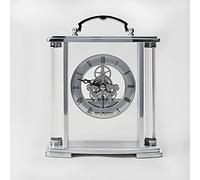 Watching Clocks WM. Widdop Glass and Silver Aluminium Carriage Clock