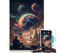Watching Cosmos 1000-piece Jigsaw Puzzles Brain Focus Game Expert Cutting Craftsmanship Fascinating Hobby for Idle Moments (38x26cm)