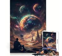 Watching Cosmos Puzzles for Teenagers 1000 Piece Intellect Skill Tranquil Escape Clean Join (50x75cm)
