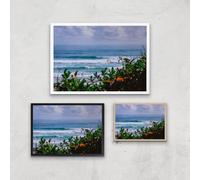 Watching The Waves Giclee Art Print - A3 - Black Frame
