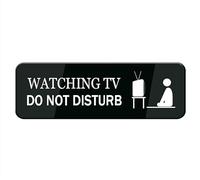 Watching Tv Do Not Disturb Sign, Self Adhesive Sign For Door Or Wall 10 X 3 Inch Quick And Easy Installation Premium Acrylic Design For Your Home Office/Business